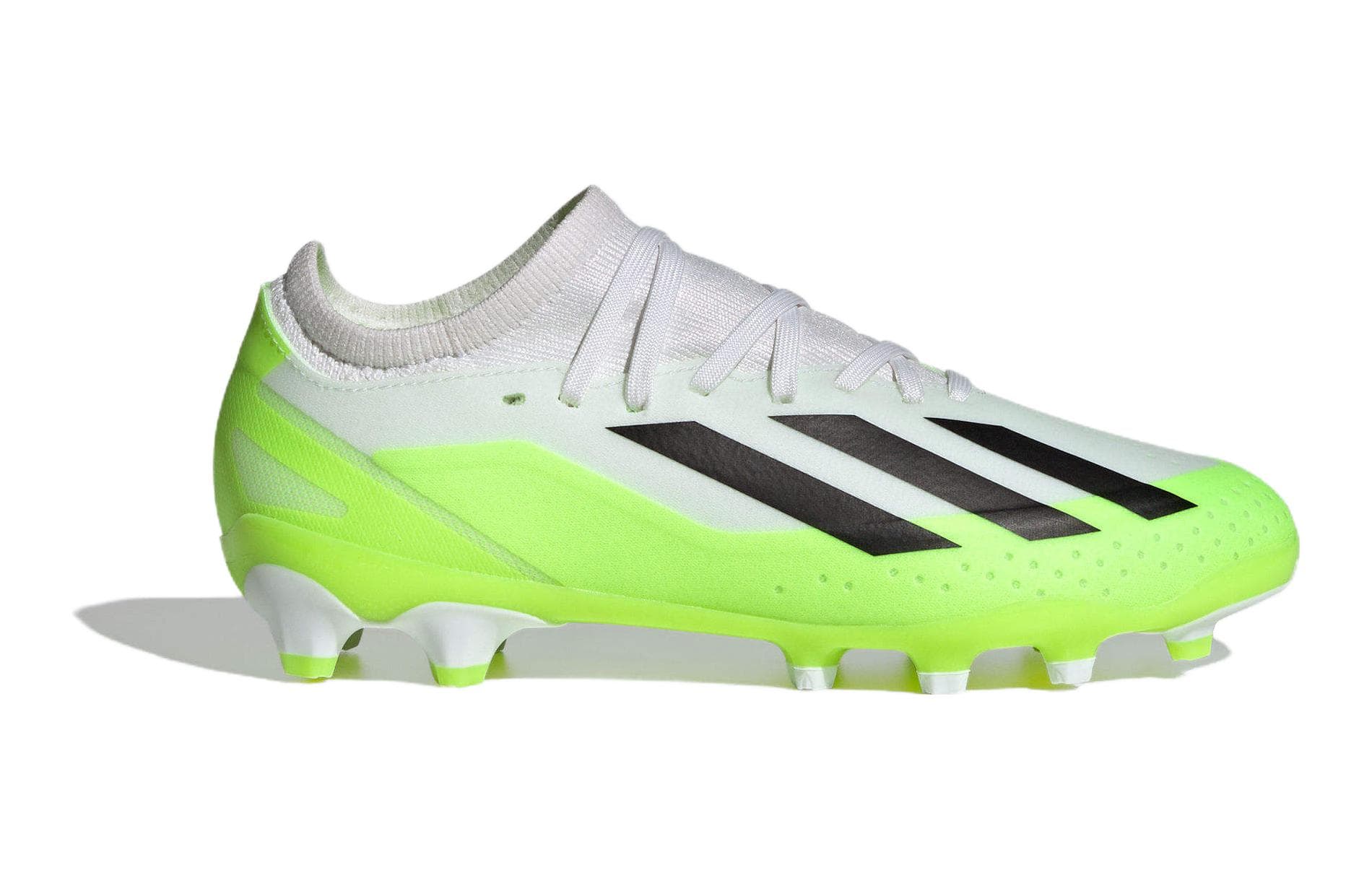 Бутсы Adidas X Crazyfast.3 Устойчивые к истиранию низкие футбольные бутсы для детей белые и зеленые детские - изображение 2