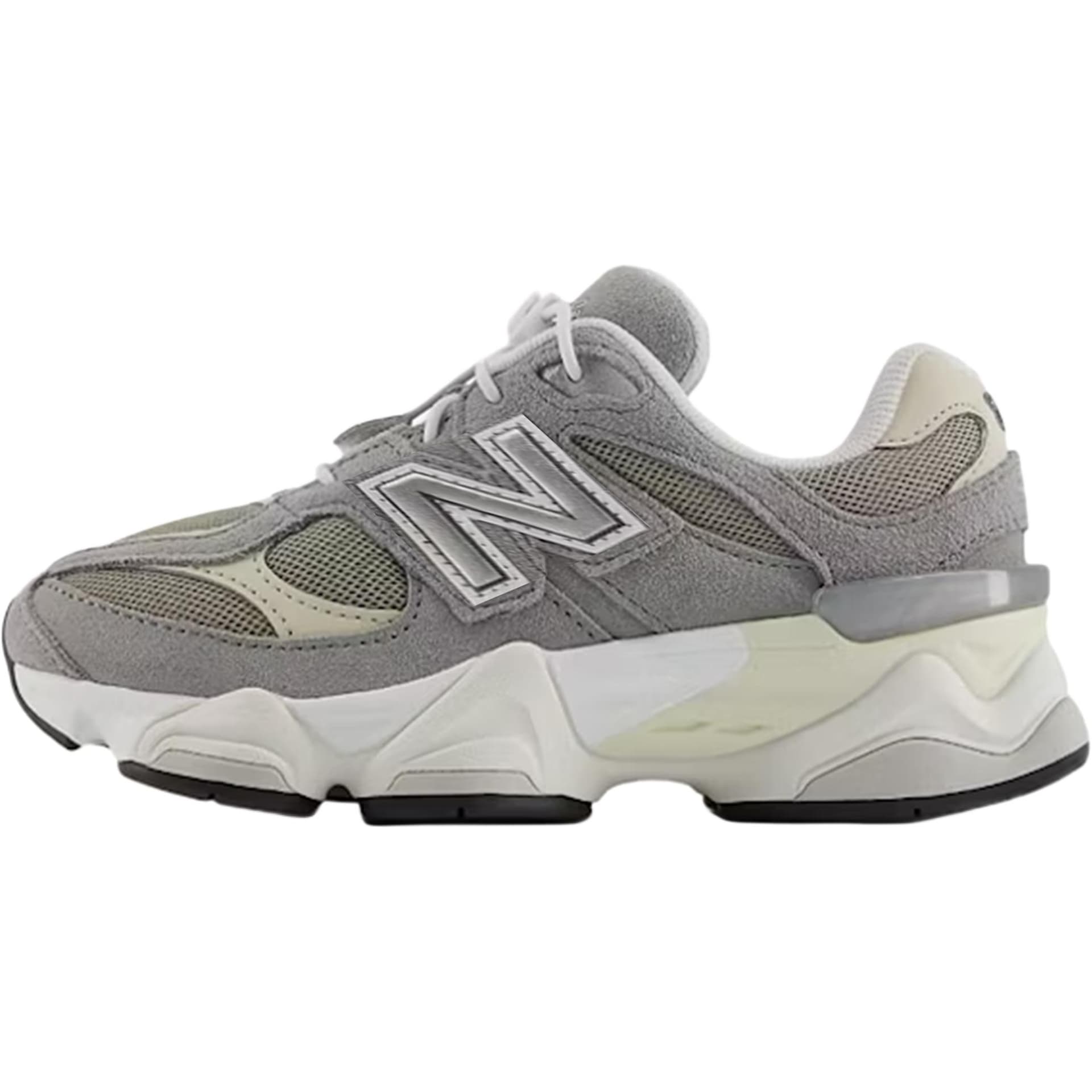Кроссовки New Balance NB 9060 Устойчивый к истиранию Низкий верх Детская беговая обувь Серый Белый Детская - изображение 1