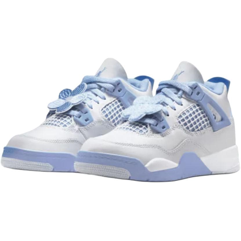 Кроссовки для баскетбола Jordan Air Jordan 4 Low Top Детские баскетбольные кроссовки Белый Синий Малыш - изображение 3