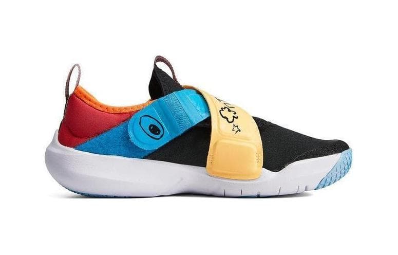 Кроссовки Nike Flex Advance Бразилия Устойчивые к истиранию Низкие Детские Беговые Кроссовки Черный Синий Желтый - изображение 2
