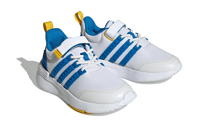 Кроссовки LEGO x Adidas Neo Racer TR21 Эластичная ткань устойчивая к истиранию низкий топ детская беговая обувь белый и синий - изображение 3