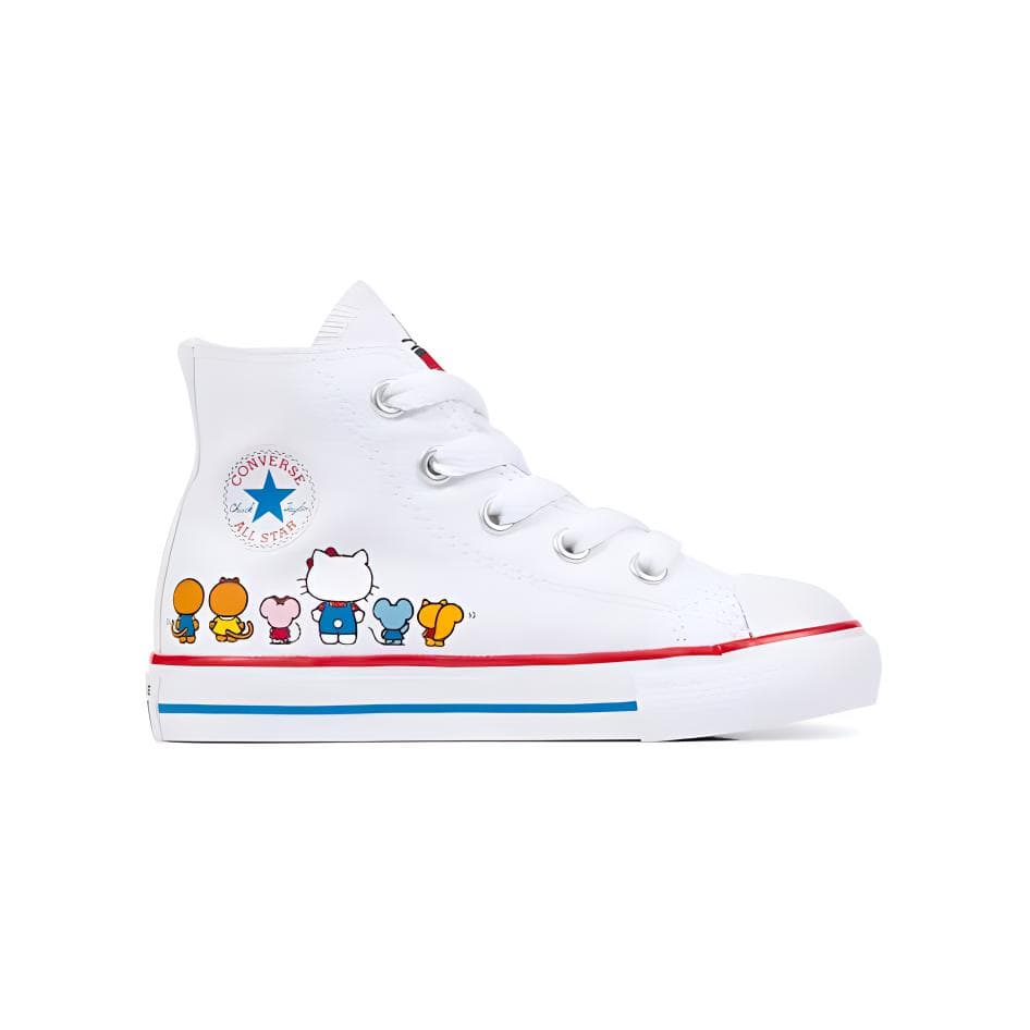 Кроссовки Converse Chuck TAYLOR All Star Hi Hello Kitty Белые Высокие Кеды для Младенцев и Малышей Белые Infant and Toddler - изображение 2