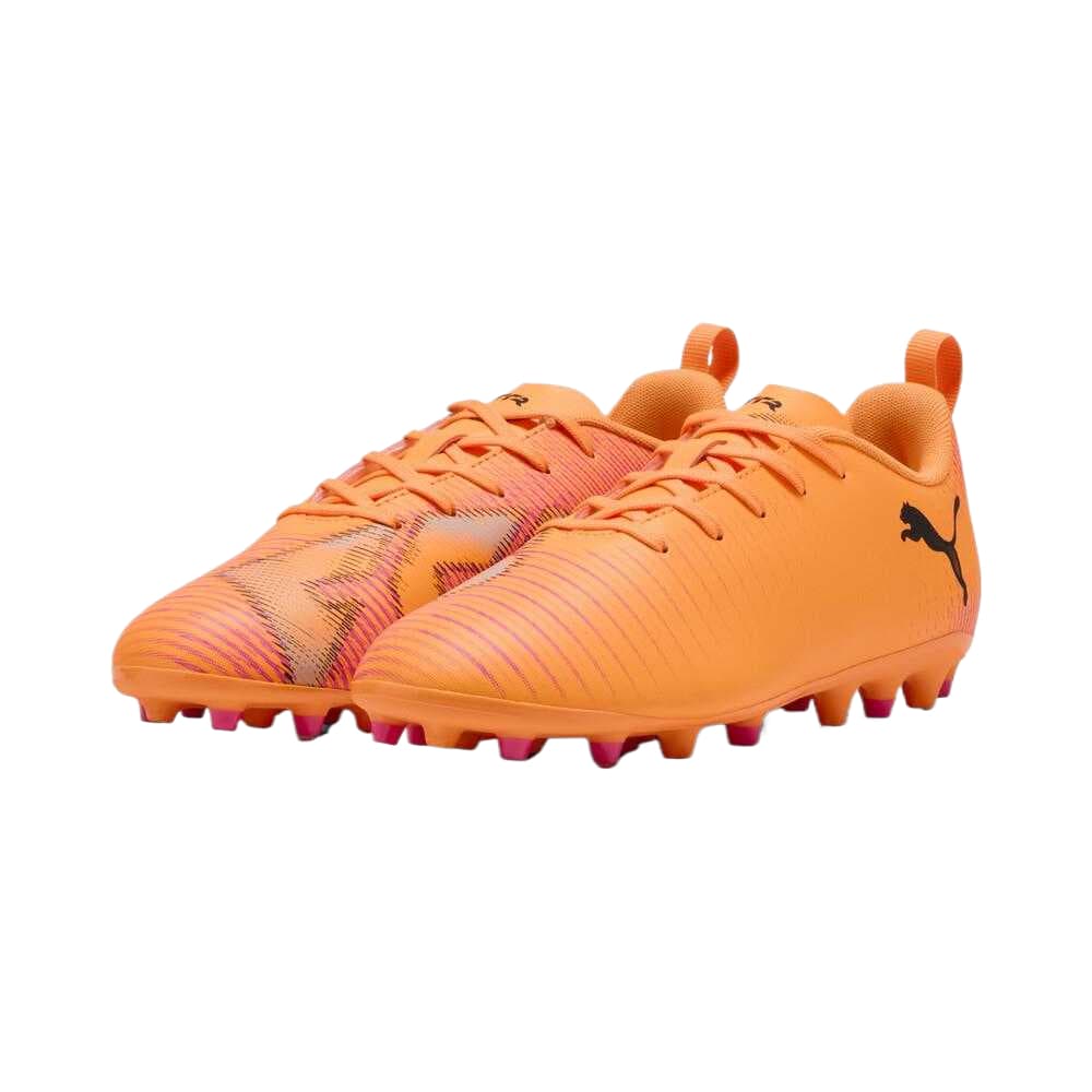 Бутсы PUMA FUTURE 8 Синтетическая кожа Детская футбольная обувь Оранжевый Черный - изображение 5