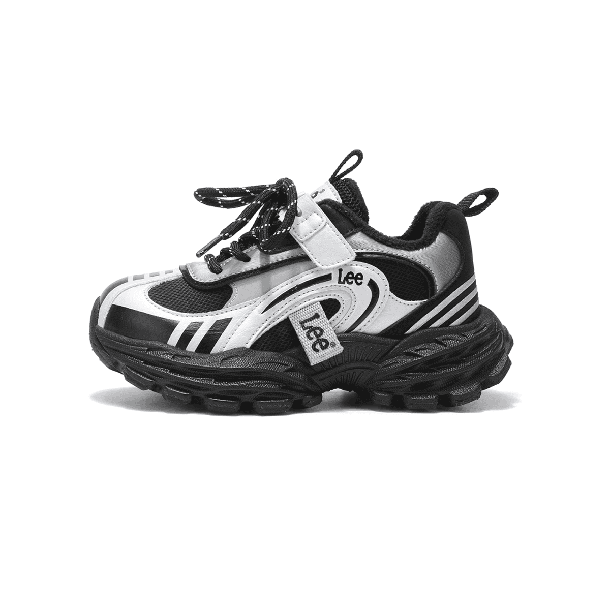 lee С флисовой подкладкой Подкладка Удобный Амортизация Легкий Модный Уличный Low Top Athletic Обувь Черный Детский - изображение 1