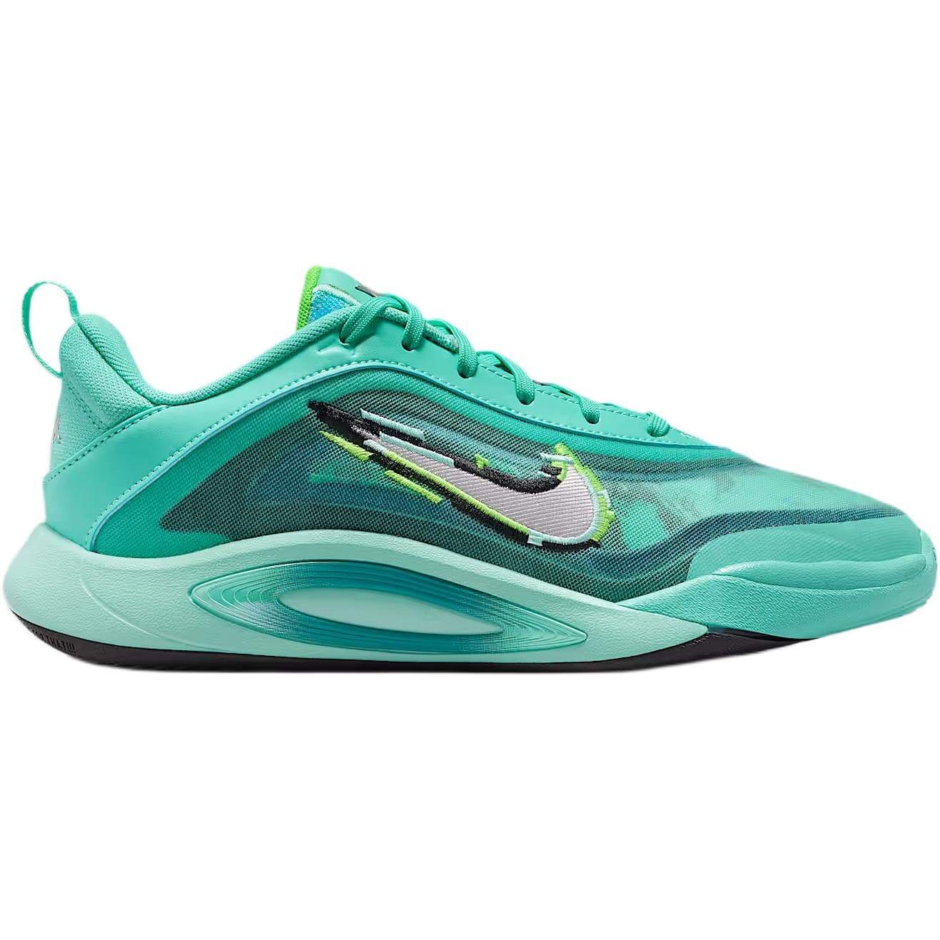 Кроссовки для баскетбола Nike A'One Low Баскетбольные кроссовки Топ Зеленый Серебристый Унисекс - изображение 2