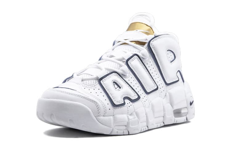 Кроссовки для баскетбола Nike Air More Uptempo Navy White GS - изображение 4