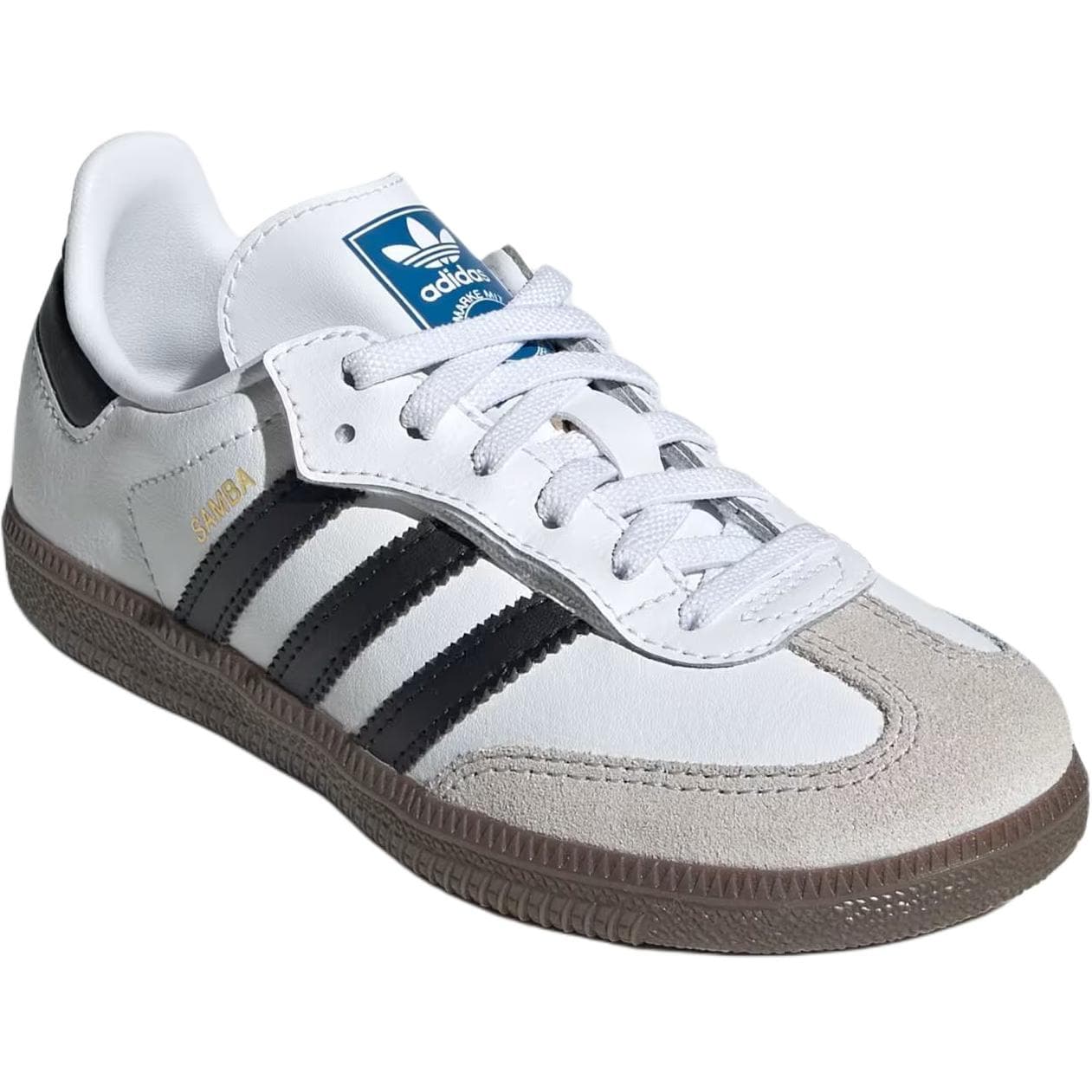 Кроссовки Adidas Originals Samba OG Low Топ Детские Скейтбординги Облачный Белый Основной Черный Детский - изображение 3