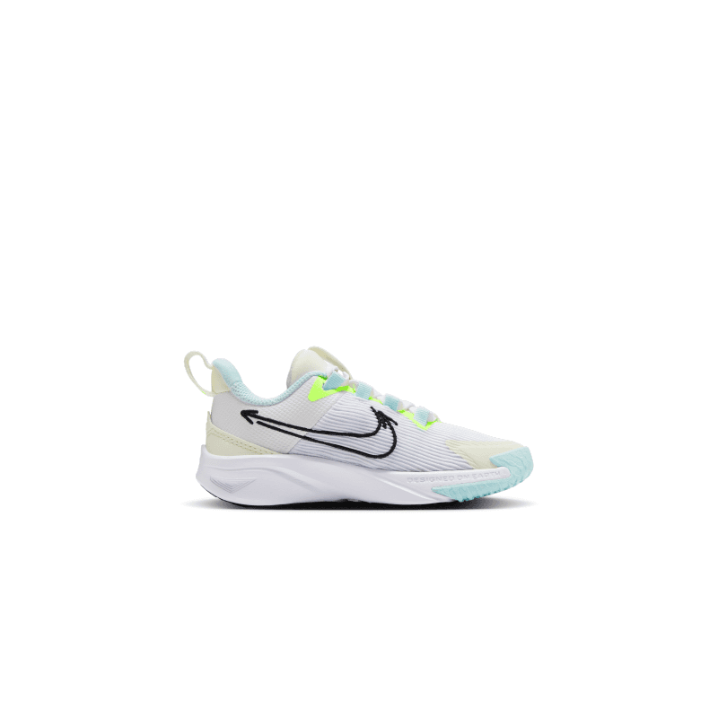 Кроссовки NIKE Star Runner 4 Устойчивые к истиранию Низкие Детские Лайфстайл Кроссовки Белые Детские - изображение 2
