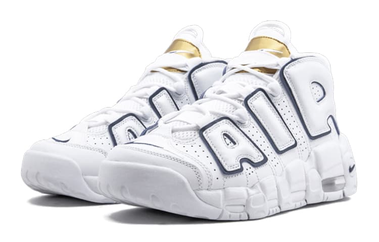 Кроссовки для баскетбола Nike Air More Uptempo Navy White GS - изображение 5