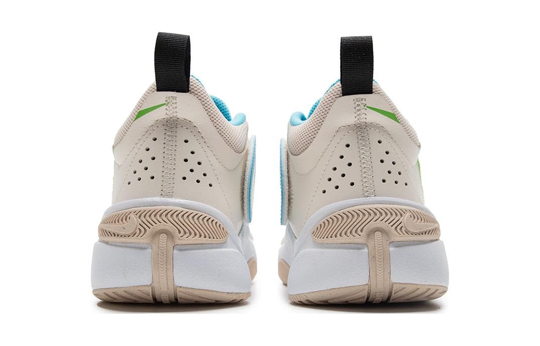 Кроссовки Nike Team Hustle D 11 Кожа Противоскользящая Устойчивая к истиранию Низкий Верх Повседневная Обувь Белый Синий Детская - изображение 4