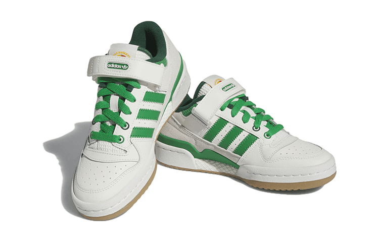 Кроссовки Adidas Originals FORUM Low Топ Детские Скейтбординги Белый Зеленый - изображение 3