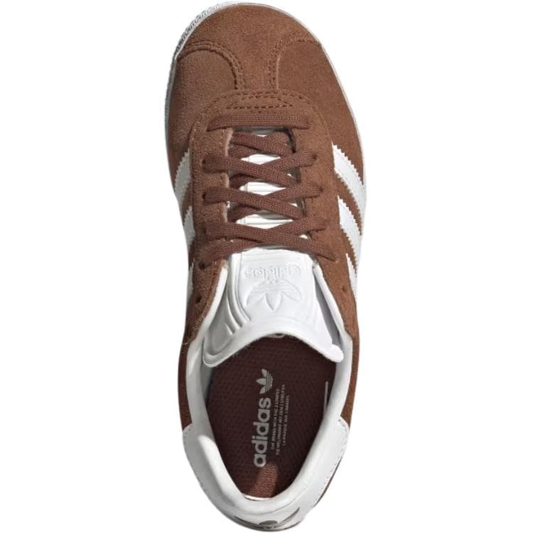 Кроссовки Adidas Originals Gazelle Искусственная замша Низкий топ Детская Скейтбординг Обувь Коричневый Детский - изображение 4