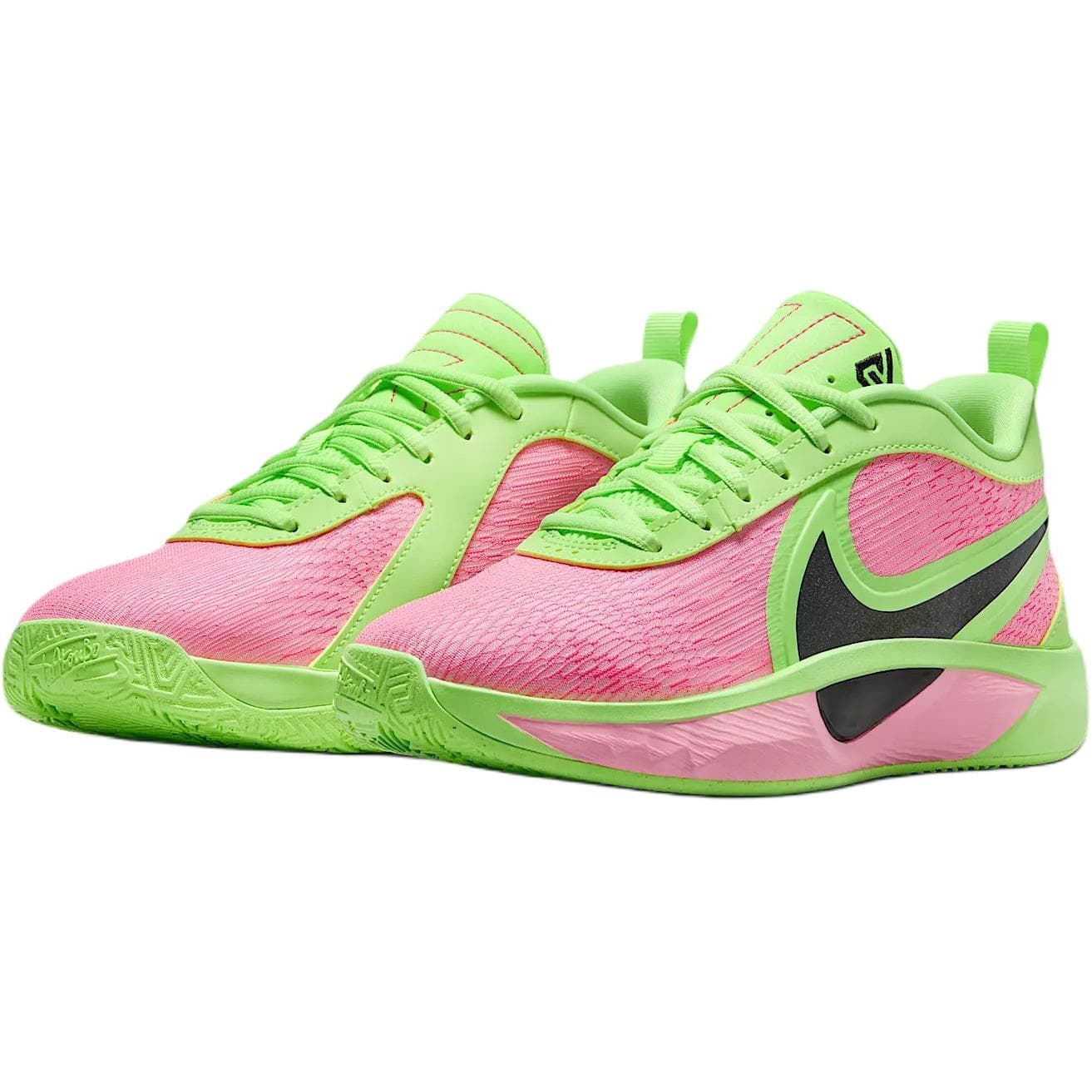 Кроссовки для баскетбола Nike Giannis Freak 6 Мягкие и Комфортные Низкие Кроссовки для Баскетбола Детские Розовые Зеленые Малыш - изображение 3