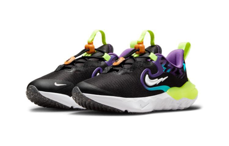 Кроссовки Nike Run Flow Удобный Амортизация Отскок Дышащий Низкий Верх Детские Беговые Кроссовки Черный Белый Желтый - изображение 2
