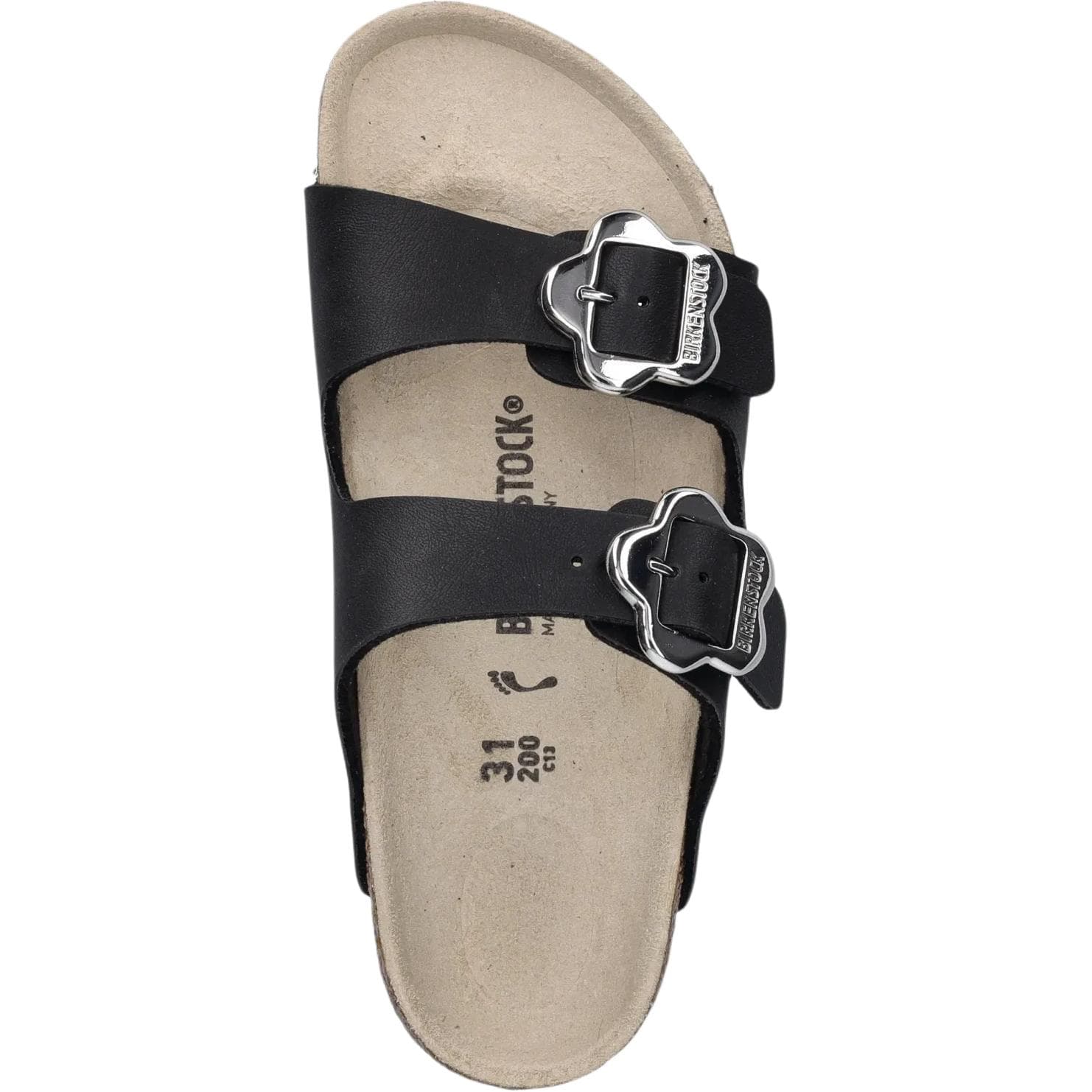 Сандалии Birkenstock Arizona противоскользящие устойчивые к истиранию низкие детские сандалии черные детские - изображение 5