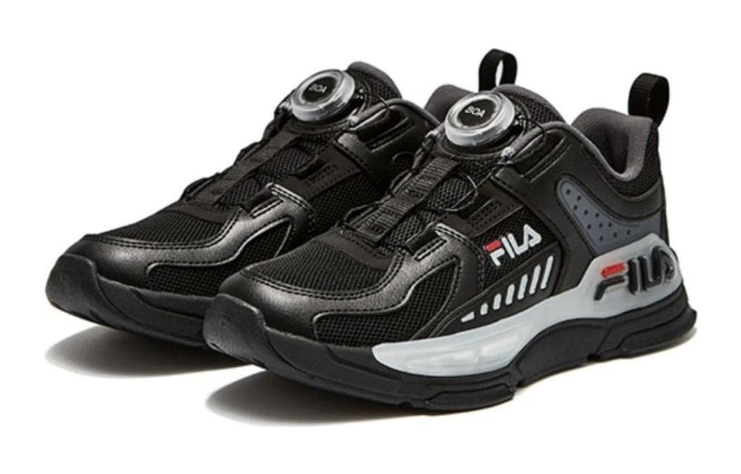 Кроссовки FILA KIDS Противоскользящие устойчивые к истиранию низкие детские беговые кроссовки черный белый красный для детей - изображение 3