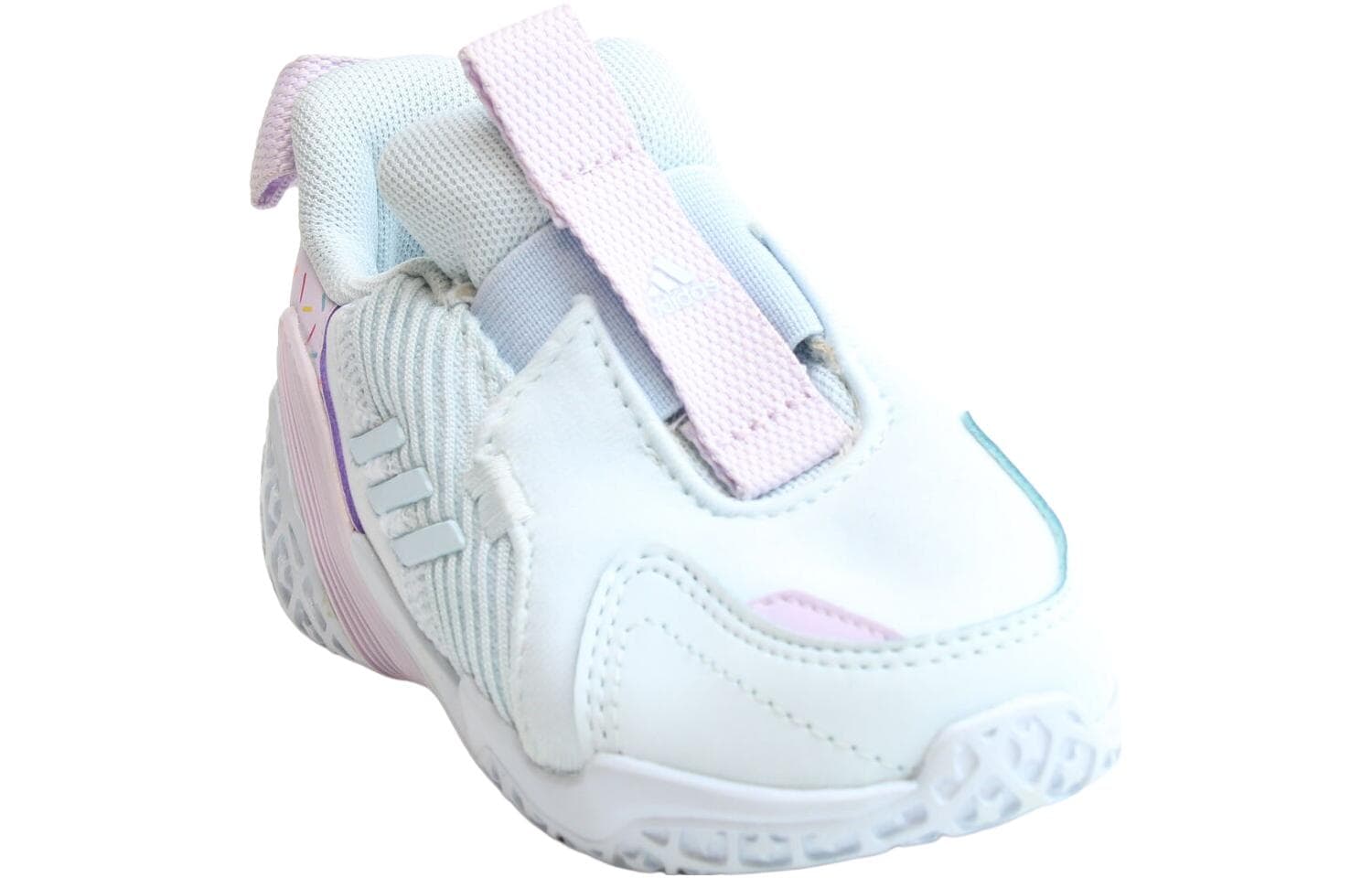 Кроссовки Adidas 4Uture Rnr Противоскользящая Устойчивая к истиранию Низкая Обувь для малышей Малыш Белый Синий - изображение 2