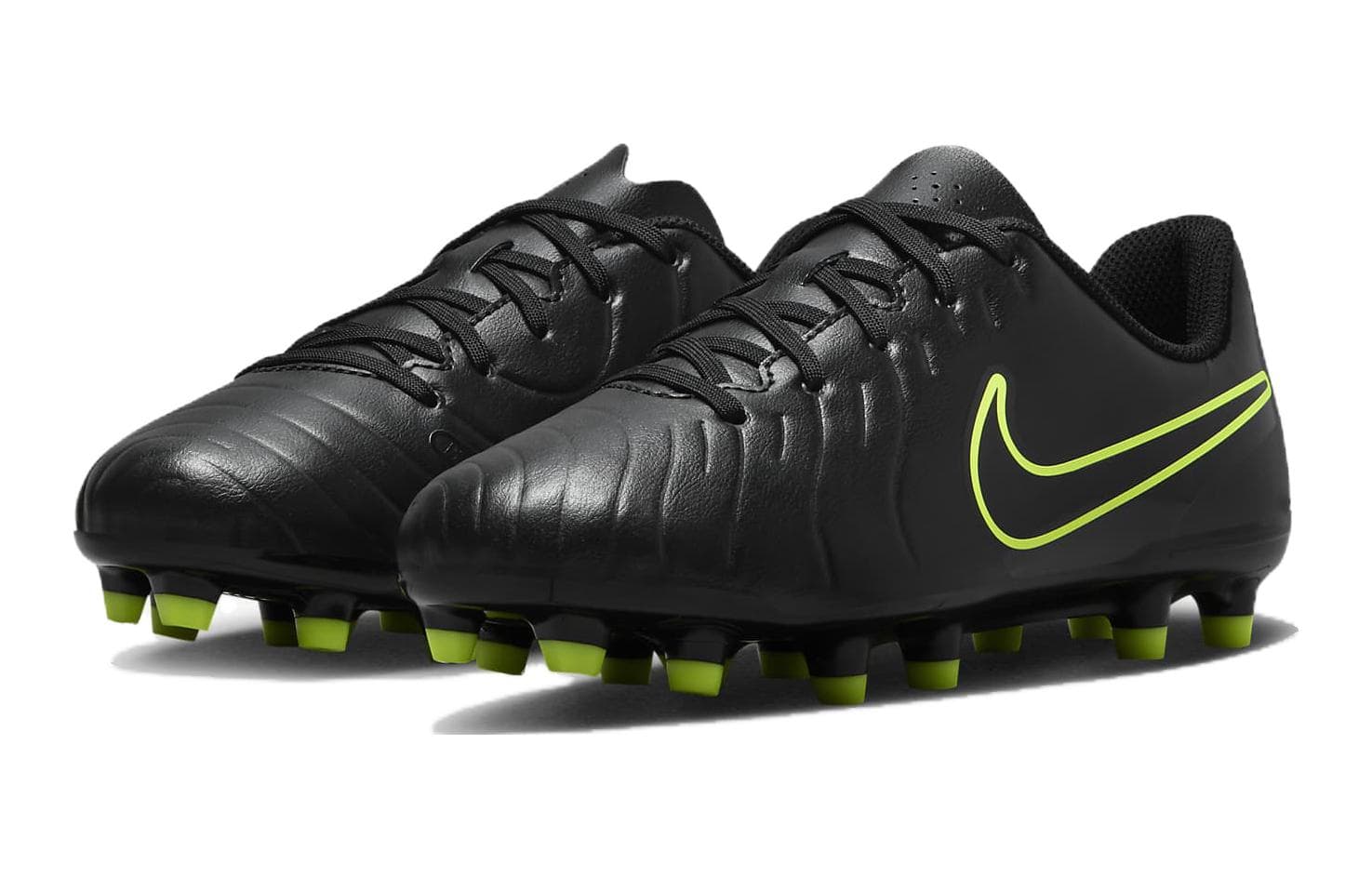 Бутсы Nike JR. Tiempo Legend 10 Противоскользящие Низкие Детские Футбольные Бутсы Черные Зеленые Подростковые - изображение 3