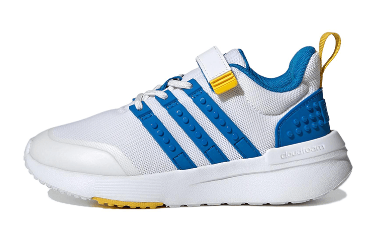 Кроссовки LEGO x Adidas Neo Racer TR21 Эластичная ткань устойчивая к истиранию низкий топ детская беговая обувь белый и синий - изображение 1