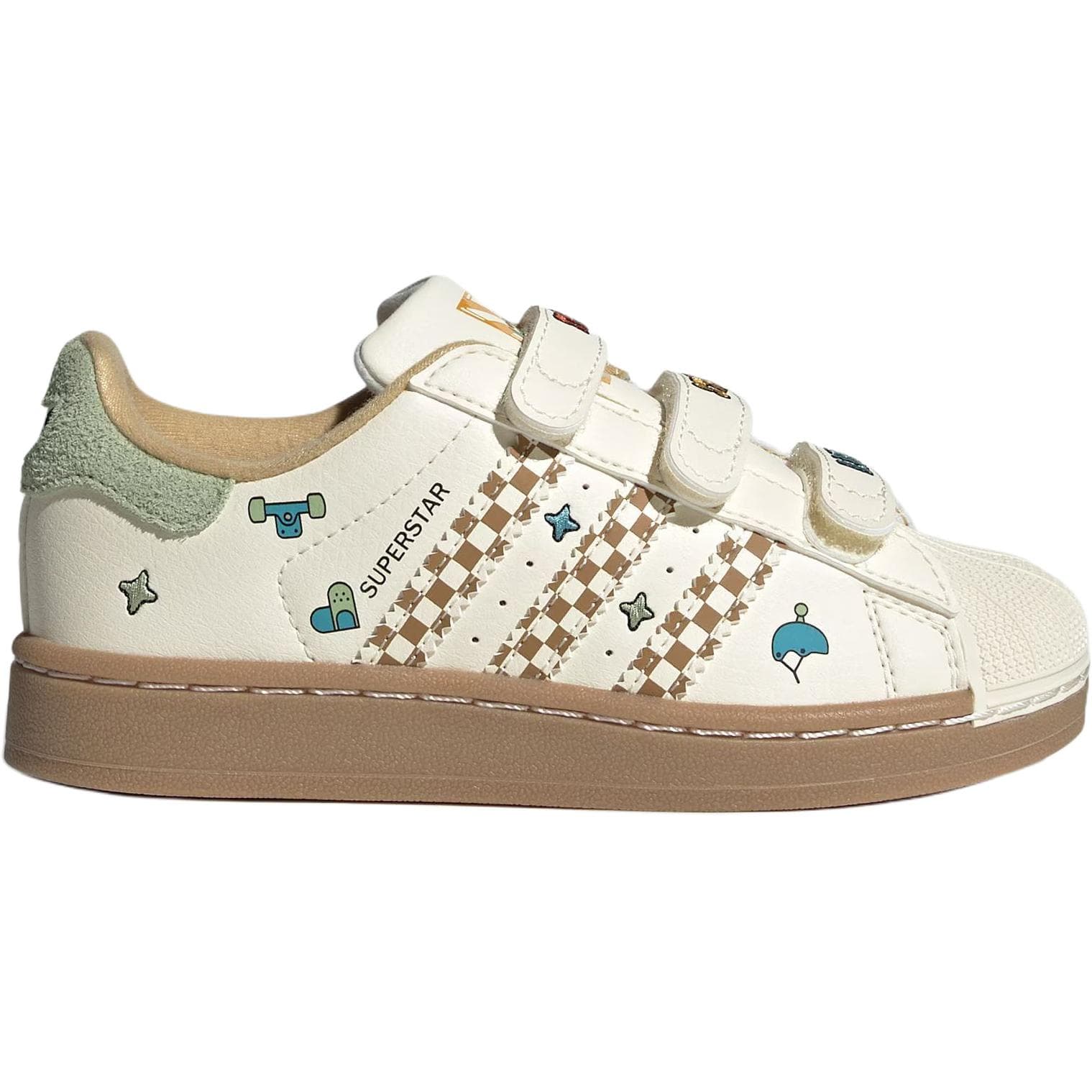 Кроссовки Adidas Originals Superstar 2 Low Топ Детский Скейтбординг Обувь Белый-коричневый Детский - изображение 2