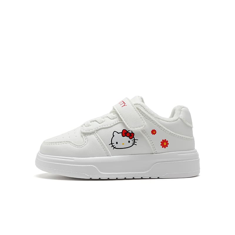 Кроссовки Sanrio Хелло Китти Универсальные милые мультяшные модные удобные белые кроссовки для детей и подростков Осень и зима С утеплителем Утолщенные износостойкие с отскоком легкие амортизирующие термозащитные баланс Лоу-топы Повседневная обувь для скейтборда - изображение 1