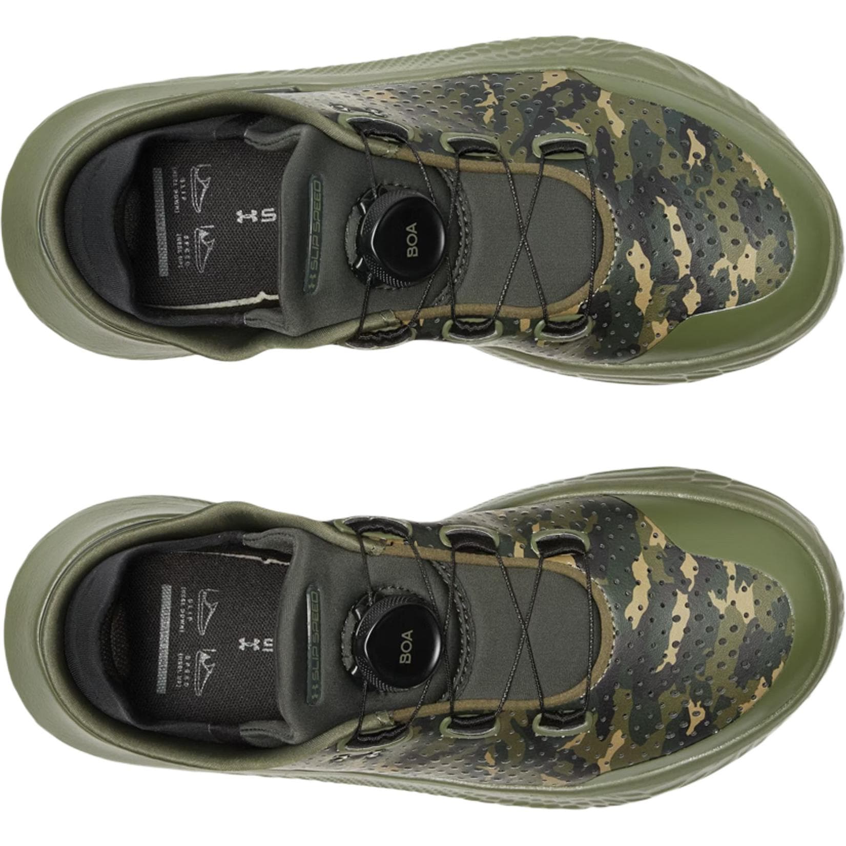 Under Armour SlipSpeed Low Топ Детские Тренировочные Кроссовки Камуфляж Зеленый Унисекс - изображение 4