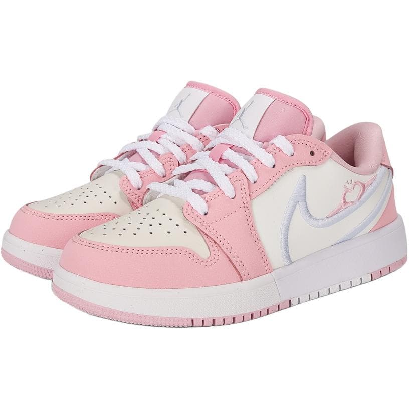 Кроссовки для баскетбола Jordan Air Jordan 1 Противоскользящие Низкие Детские Баскетбольные Кроссовки Розовые Белые Малыш - изображение 3