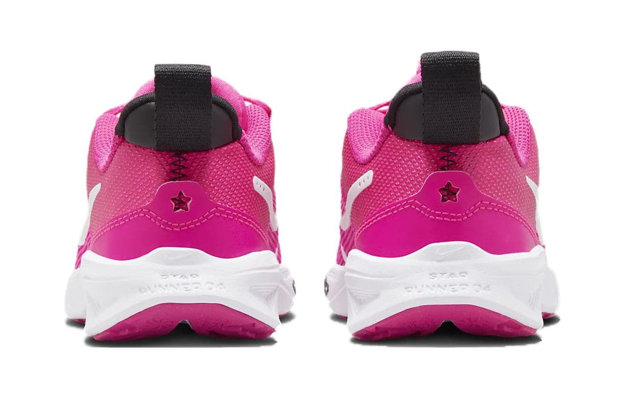 Кроссовки Nike Star Runner 4 противоскользящие низкие детские беговые кроссовки розовые и белые для детей 3-7 лет - изображение 5