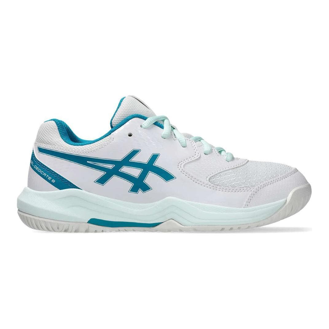 Asics Gel Dedicate 8 Удобные и Амортизирующие Легкие Износостойкие Низкие Кроссовки для Тренировок Белые и Синие Детские - изображение 2