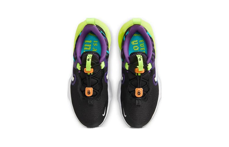 Кроссовки Nike Run Flow Удобный Амортизация Отскок Дышащий Низкий Верх Детские Беговые Кроссовки Черный Белый Желтый - изображение 3