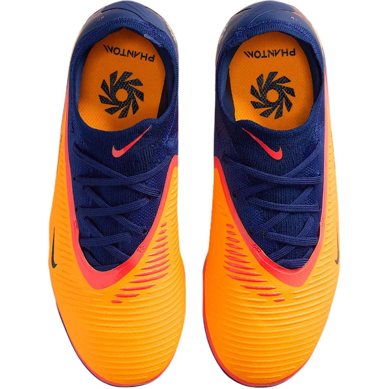 Бутсы NIKE Jr. Phantom 6 Противоскользящие Низкие Детские Футбольные Бутсы Оранжевые Синие Детские - изображение 3