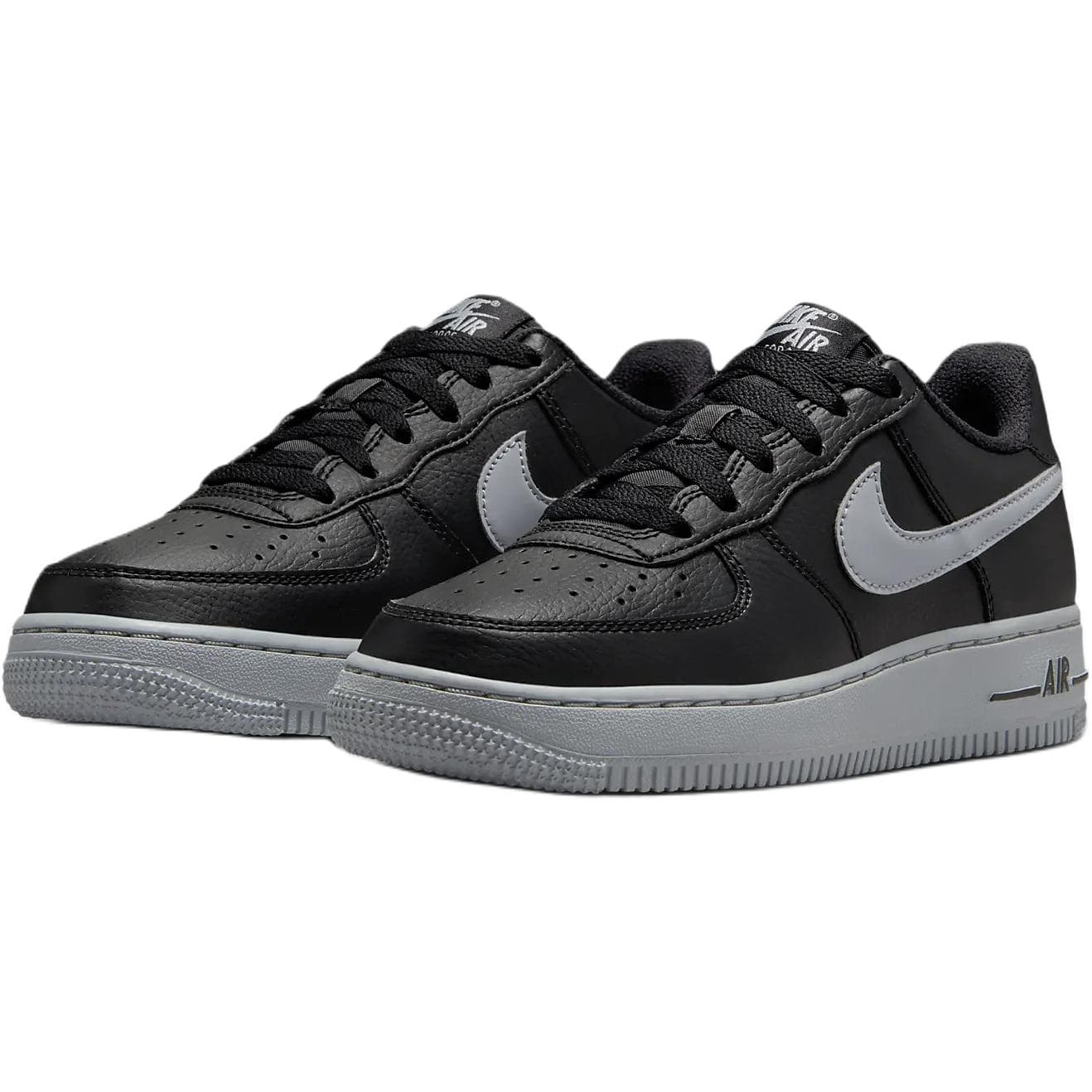 Кроссовки Nike Air Force 1 Амортизация Устойчивая к истиранию Низкий Топ Детская Обувь для Скейтбординга Черная Малыш - изображение 2