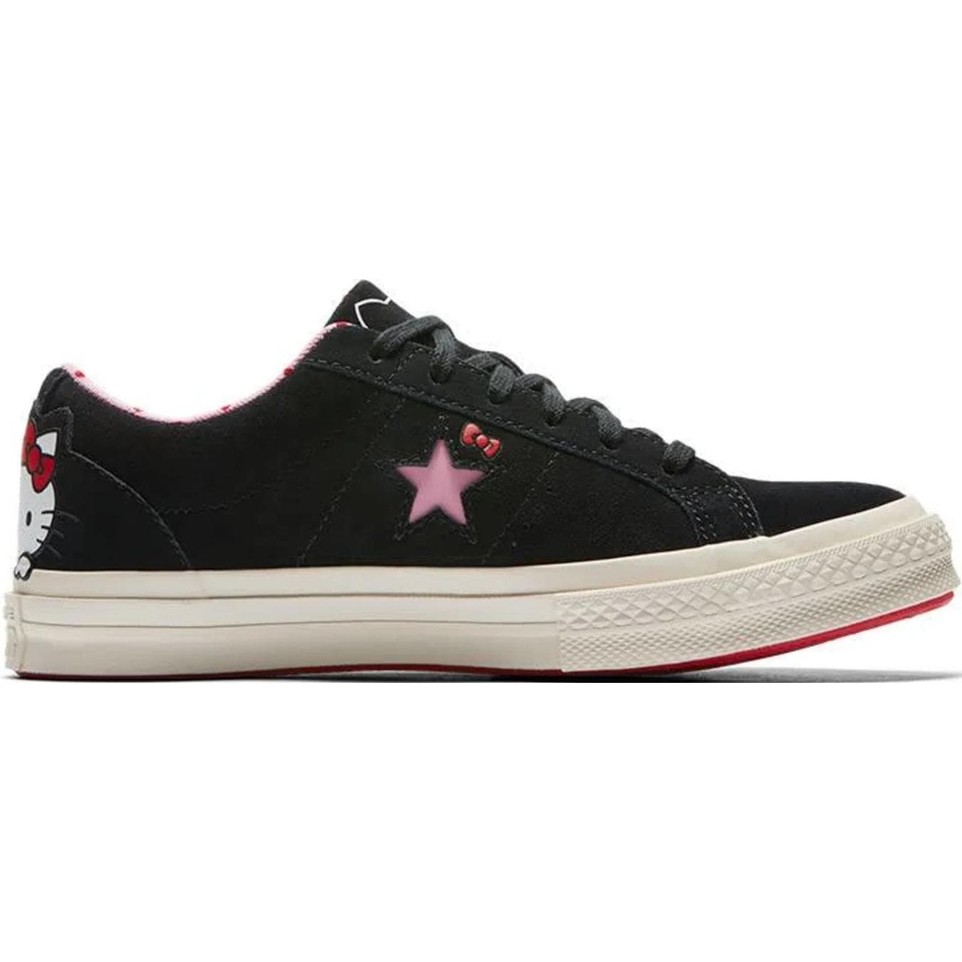 Кроссовки Hello Kitty x Converse One Star Устойчивый к истиранию Низкий верх Детские Скейтбординги Черный Детский - изображение 2