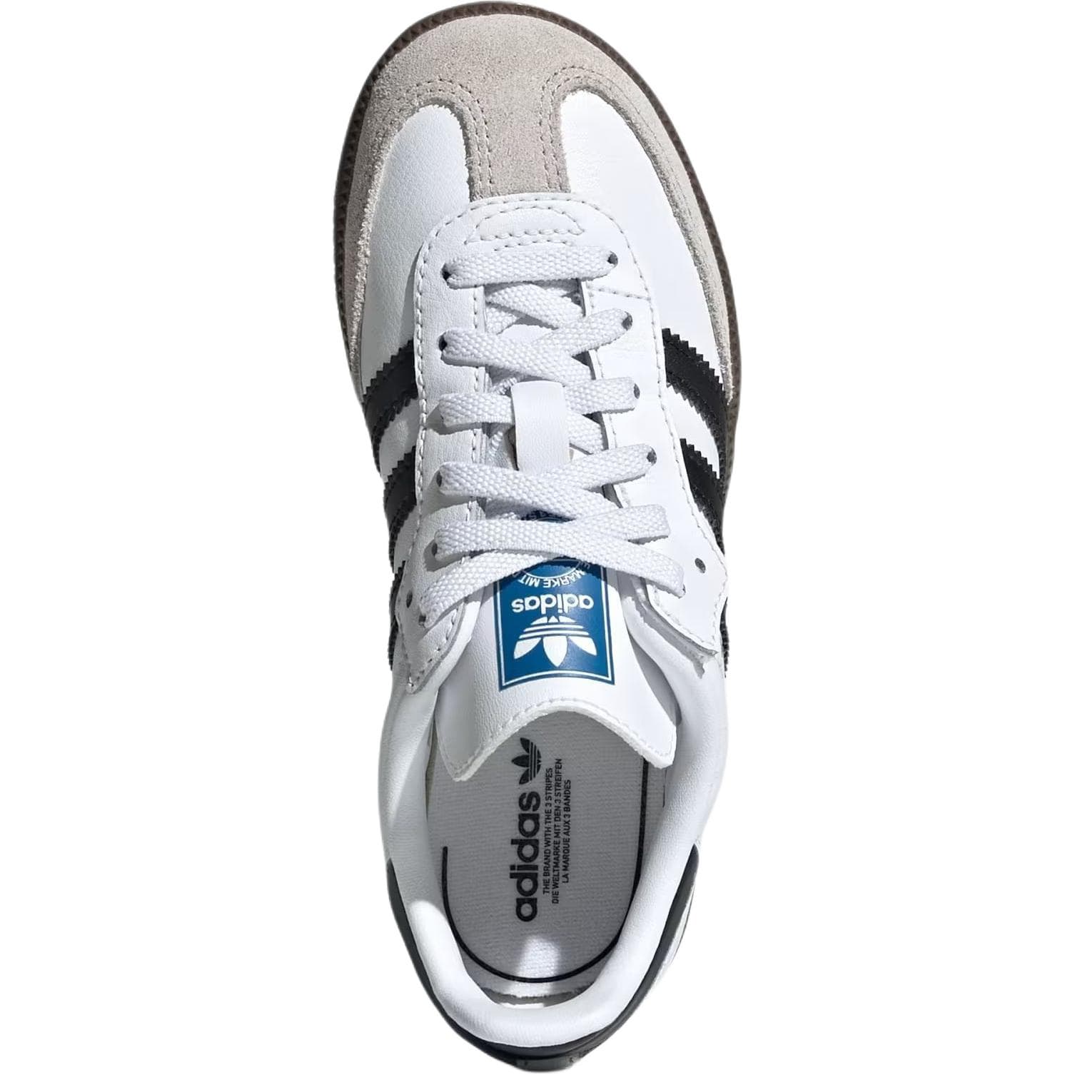 Кроссовки Adidas Originals Samba OG Low Топ Детские Скейтбординги Облачный Белый Основной Черный Детский - изображение 5