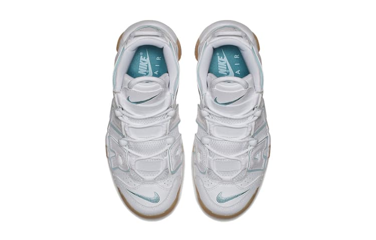 Кроссовки для баскетбола Nike Air More Uptempo White Aqua Gum GS - изображение 6