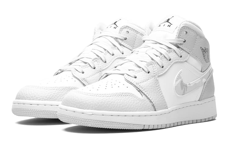 Кроссовки для баскетбола Jordan Air Jordan 1 Mid "Grey Camo" Dior GS - изображение 6