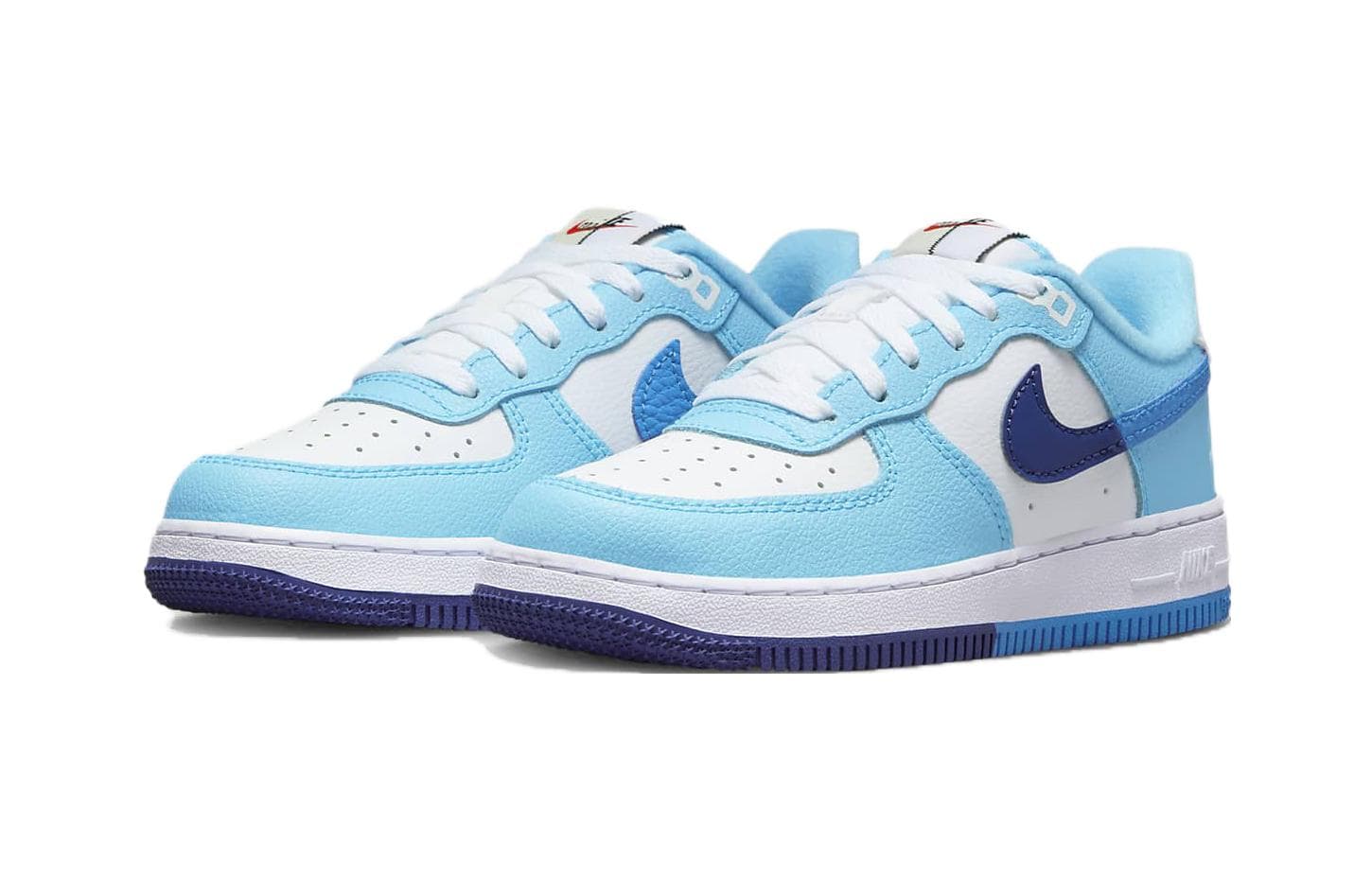 Кроссовки Nike Air FORCE 1 LV8 Дышащие Низкие Кеды Детская Обувь для Скейтбординга Синие Белые Малыш - изображение 3