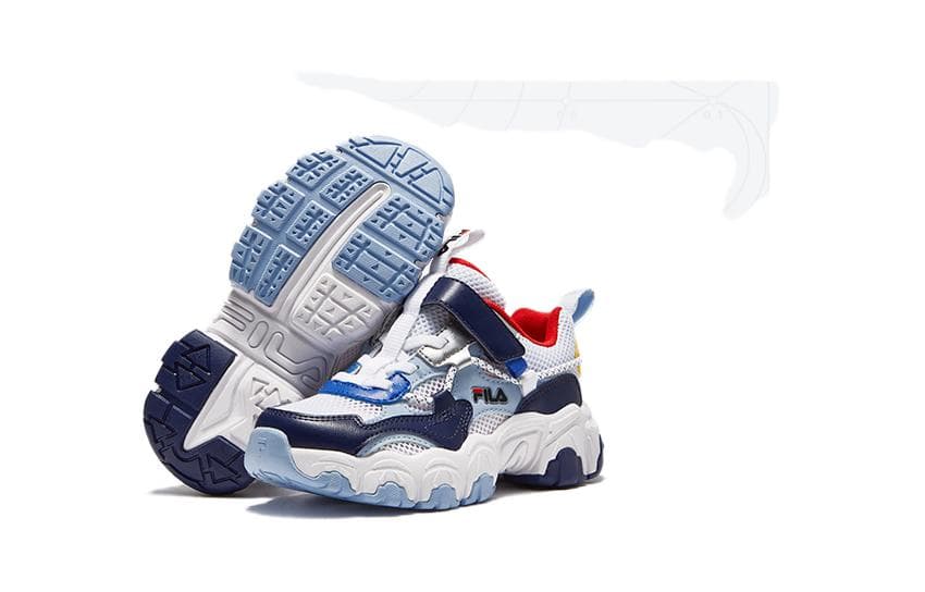 Кроссовки FILA KIDS Юбка Резистентная и Дышащая Низкий Топ Детская Беговая Обувь Синие Белые Для Детей Возрастом 3-7 Лет - изображение 5