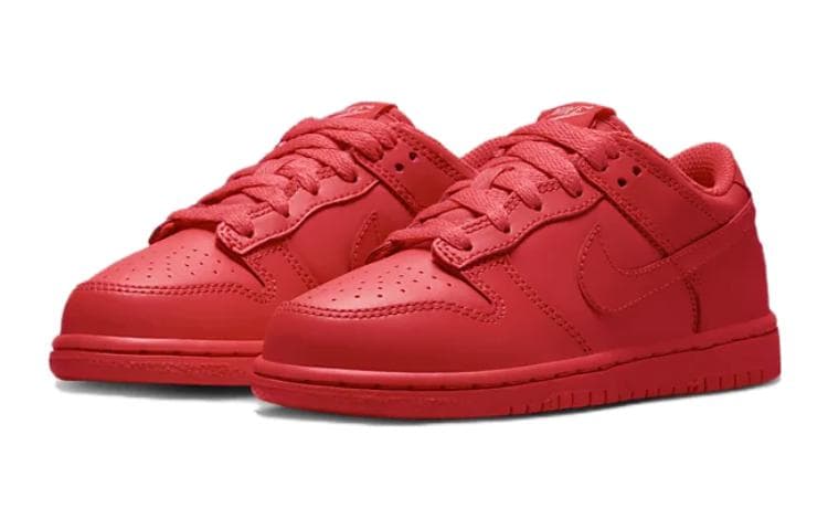 Кроссовки Nike Dunk Кожа Низкий Верх Детские Скейтбординги Красный Детский Возраст 3-7 Лет - изображение 3