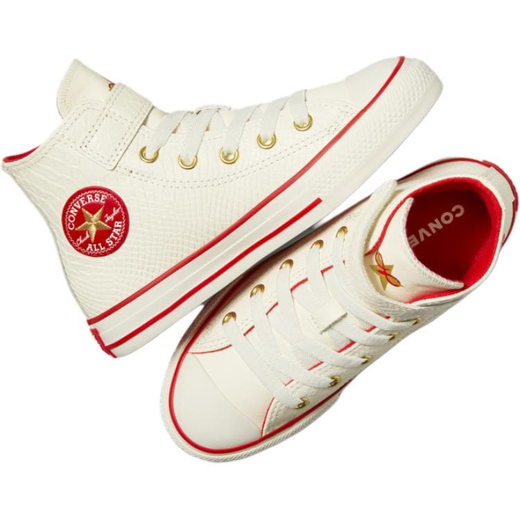 Кроссовки Converse All Star 1V Удобный Хай-топы Детские кеды Бежевый/красный/золотой Детский - изображение 4