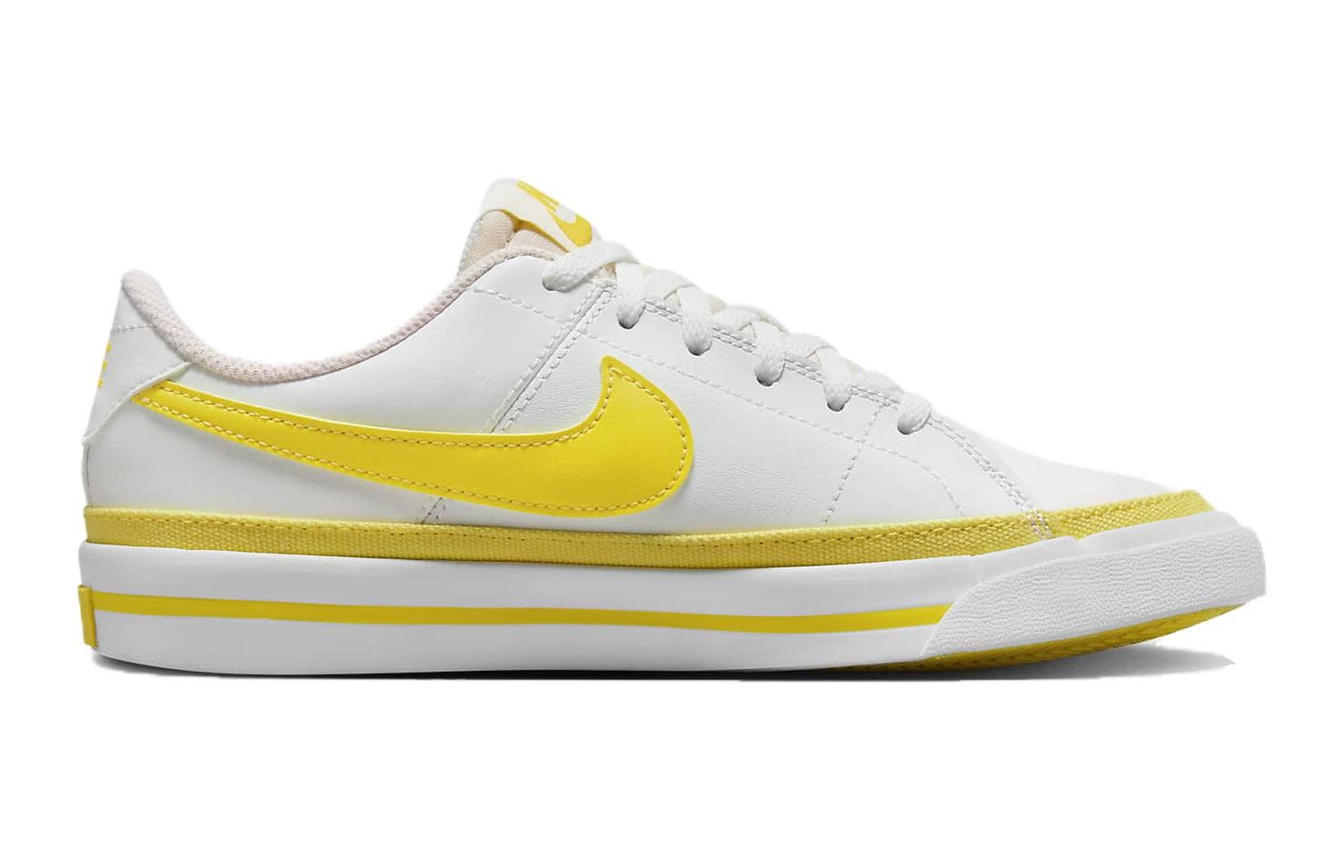 Кроссовки Nike Court Legacy противоскользящая амортизация устойчивая к износу низкий верх скейтборд обувь белый желтый - изображение 2