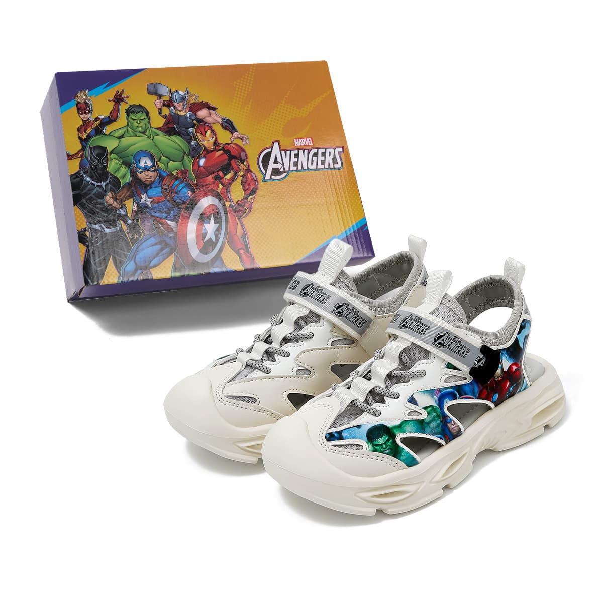 Сандалии Disney The Avengers Collection Синтетическая кожа Противоскользящие Анти-КИК Амортизация Низкие Детские Сандалии Малыш - изображение 2