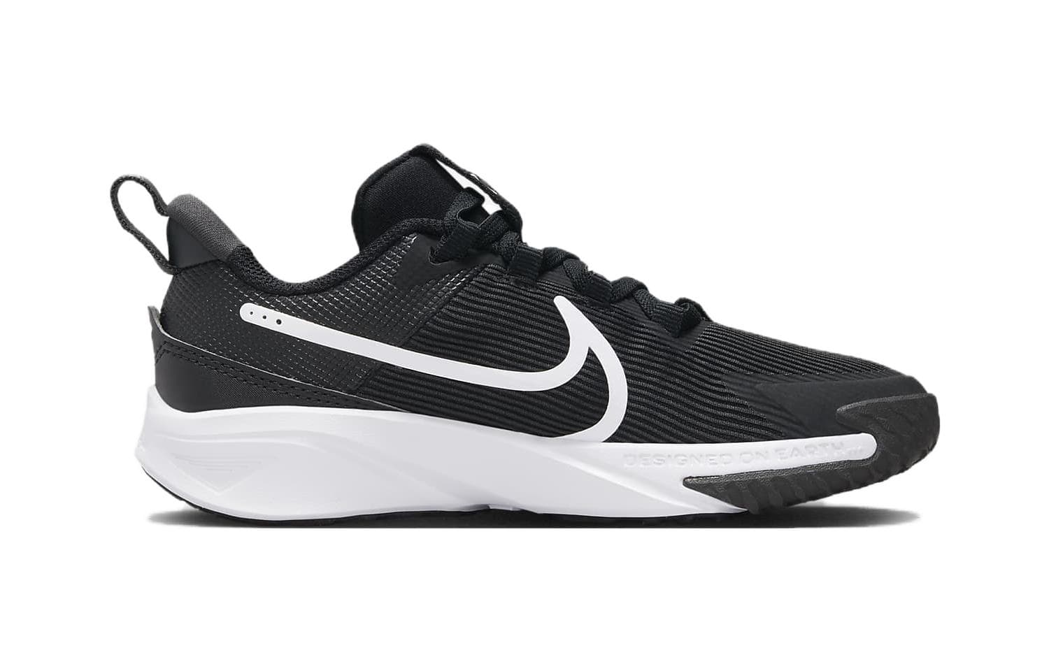 Кроссовки Nike Star Runner 4 Противоскользящие Устойчивые к истиранию Низкие Детские Беговые Кроссовки Черный Белый Детский - изображение 2