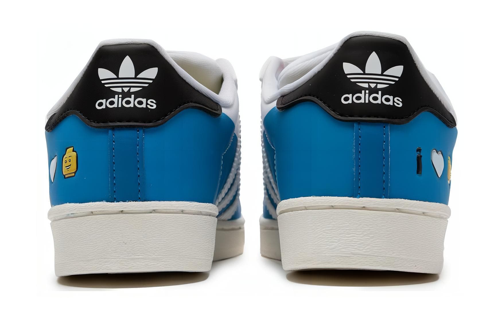 Кроссовки Adidas Originals SUPERSTAR CF C Устойчивый к истиранию Дышащий Низкий Верх Детская Обувь для Скейтбординга Белый Синий - изображение 4