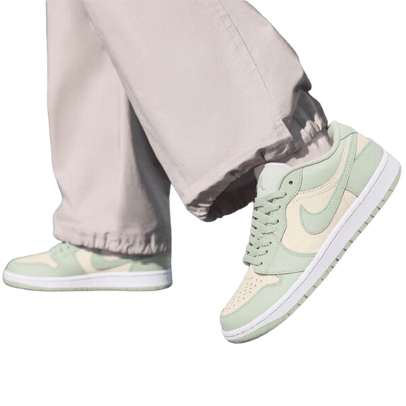 Кроссовки Jordan Air Jordan 1 Низкие Кеды Повседневная Обувь Белый Зеленый Унисекс - изображение 2
