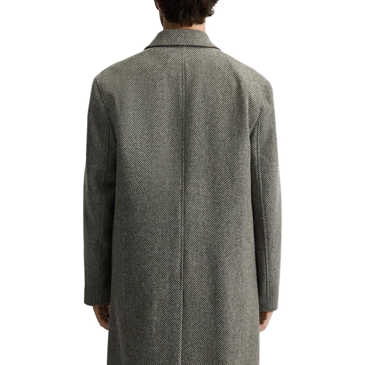 Пальто ZARA Relaxed Herringbone Coat Brown - изображение 5