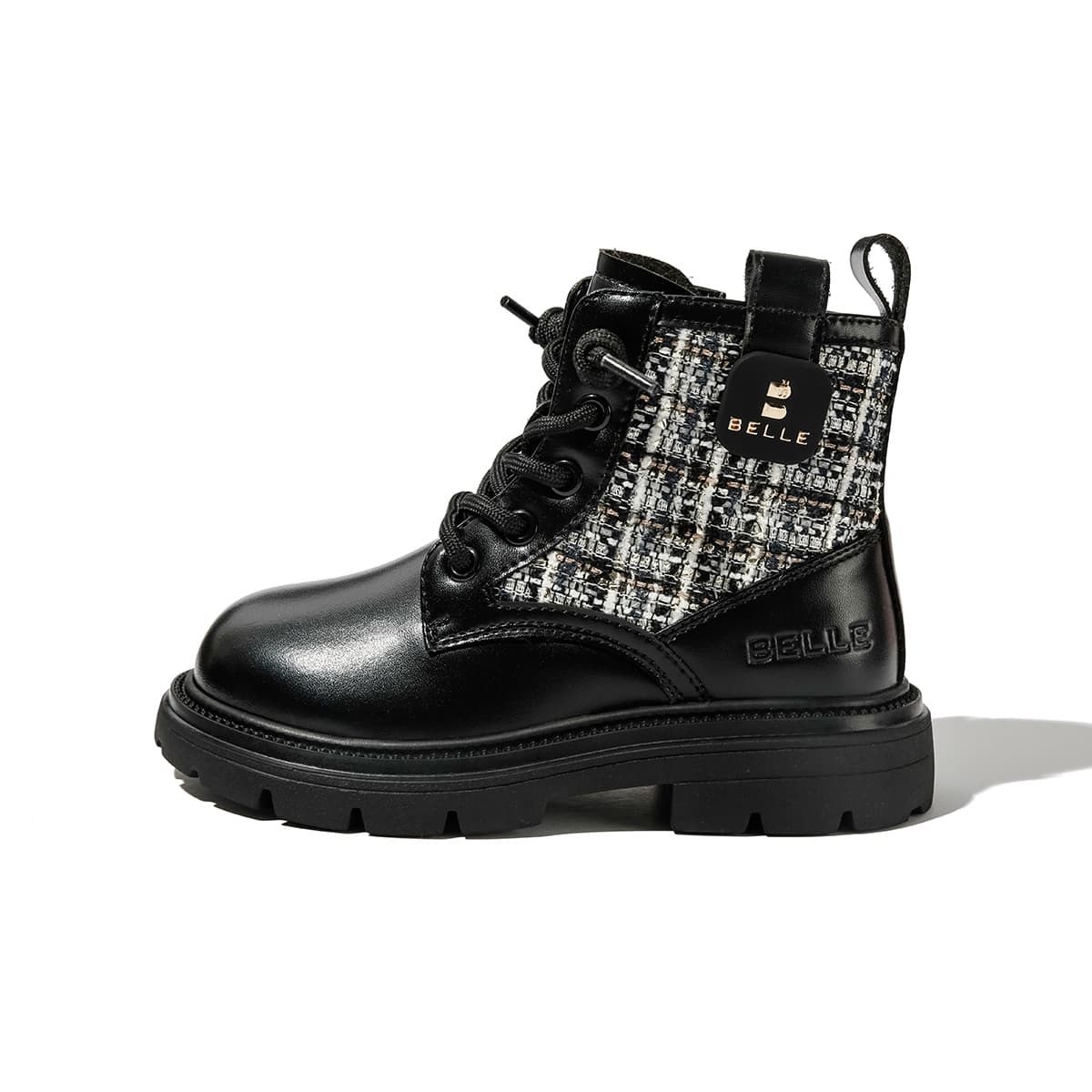BELLE Детские кожаные сапоги High Top Черные Kids - изображение 1