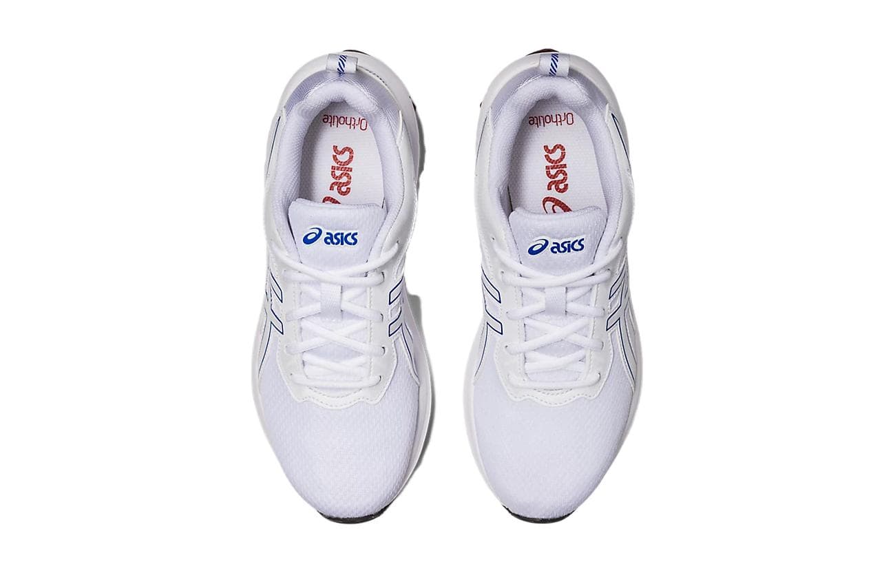 Кроссовки ASICS Гель Quantum 90 4 Дышащая Поддержка Низкий Верх Детская Беговая Обувь Белый Иллюзия Синий Подростковая - изображение 3