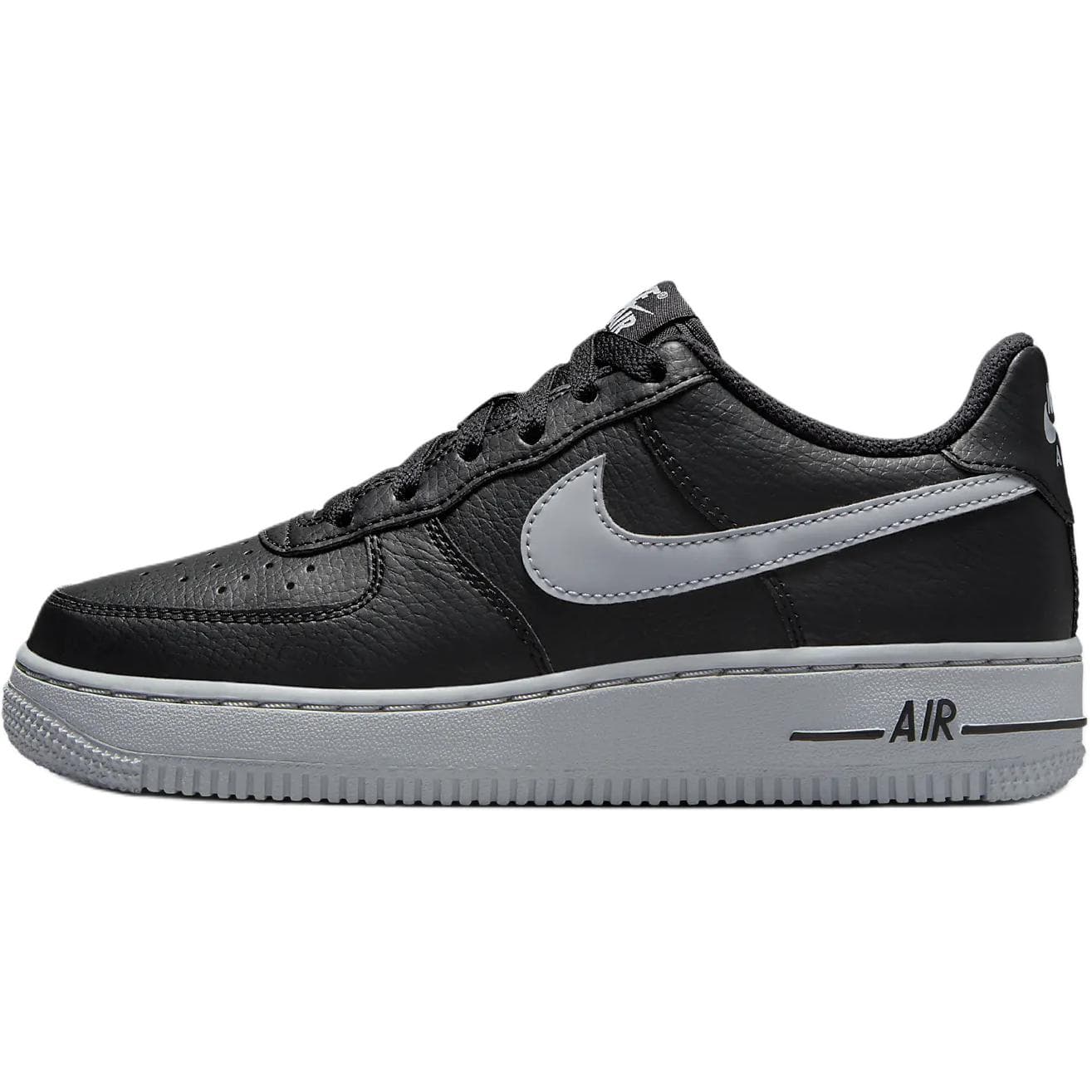 Кроссовки Nike Air Force 1 Амортизация Устойчивая к истиранию Низкий Топ Детская Обувь для Скейтбординга Черная Малыш - изображение 1