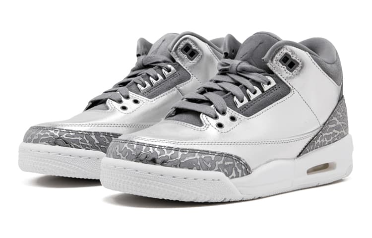 Кроссовки для баскетбола Jordan Air Jordan 3 Retro Premium Heiress Metallic Silver GS - изображение 5